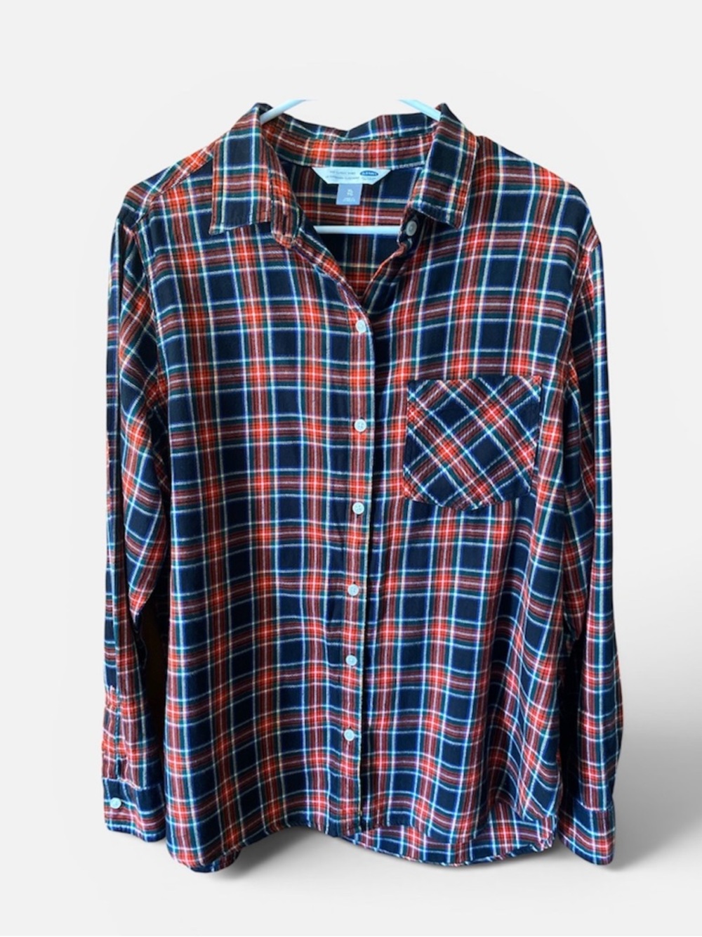 Upcycled Plaid Flannel Shirt with Queen Graphic Size XL - Picture 2 of 7